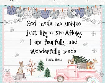 Winter Bulletin Board Kit Christian School Classroom Decorations Printable