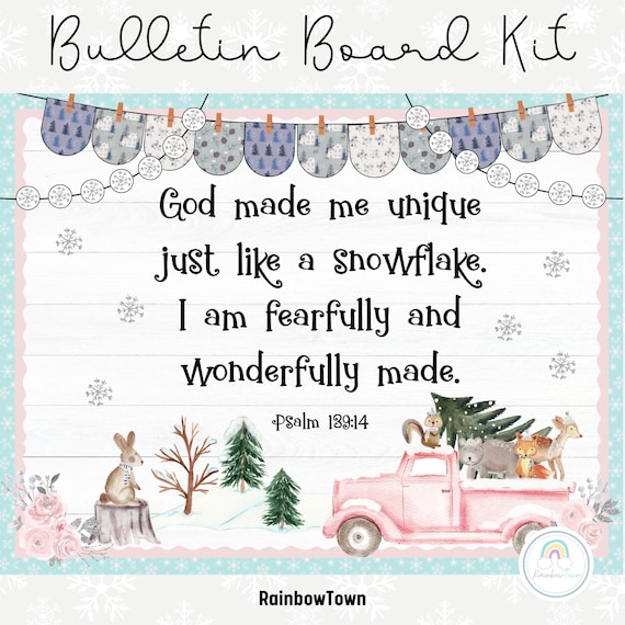 Winter Bulletin Board Kit Christian School Classroom Decorations Printable