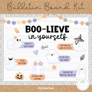 Halloween Bulletin Board Kit Positive Affirmation Decor Printable & Editable