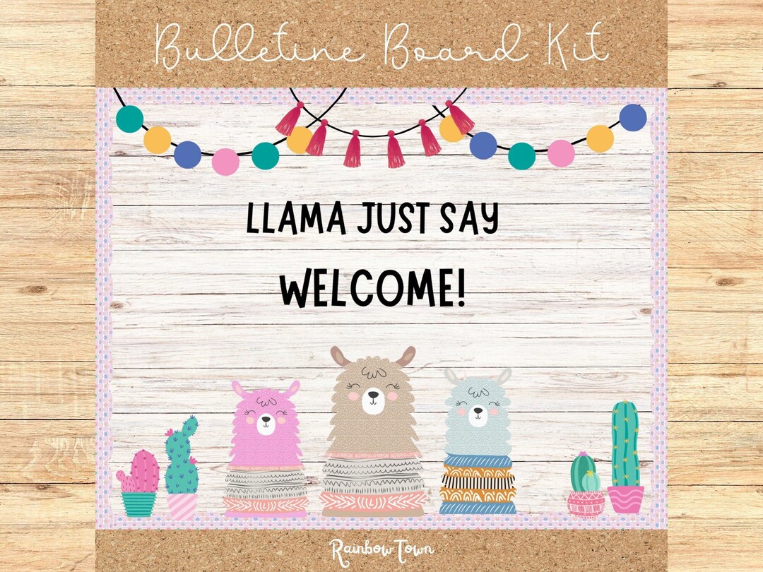 Llama Back to Shcool Bulletin Board Kit Spring Summer Classroom Decor ...