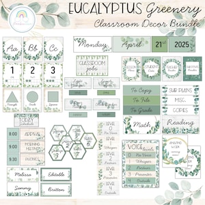 Bundel Botanische Klas Decor Eucalyptus Klas Decor Afdrukbaar