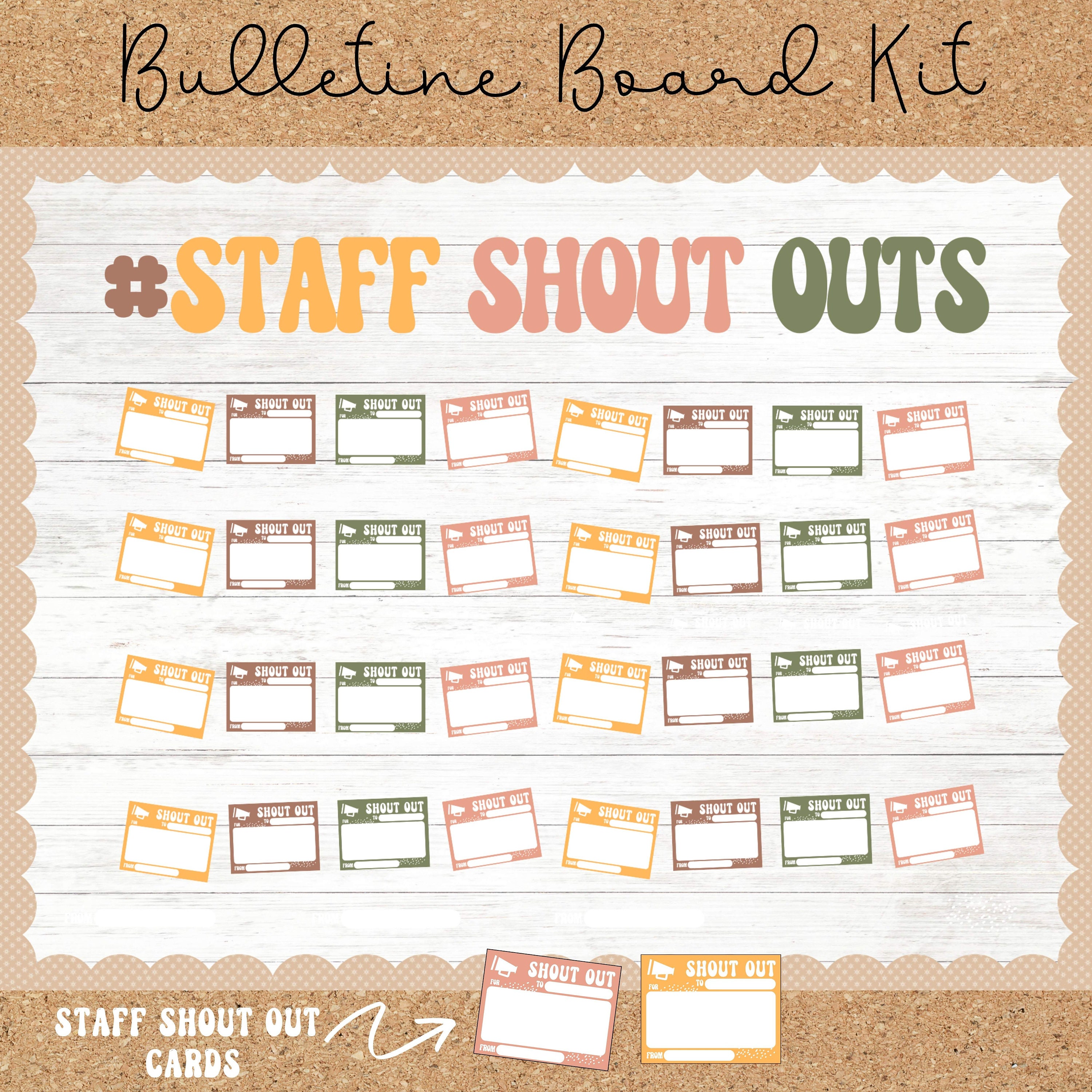 staff-shout-outs-bulletin-board-wall-letters-shout-out-card-etsy