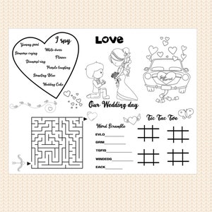 Kids wedding activities book Wedding reception favor Kids | Etsy