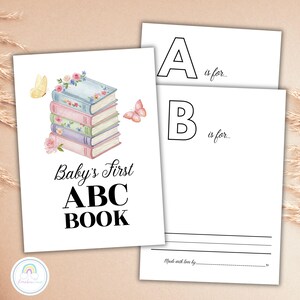 Baby’s First ABC Book Printable | Alphabet Guest Book for Baby Shower | Storybook Theme Baby Memory Book | Instant Download ABC Pages
