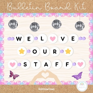 Teacher Appreciation Bulletin Board Staff Appreciation Bulletin Board Kit Teacher Appreciation Week Ideas Pastel Classroom Decor