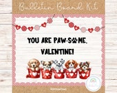 Valentine's Day Bulletin Board Puppy Classroom Decor Printable
