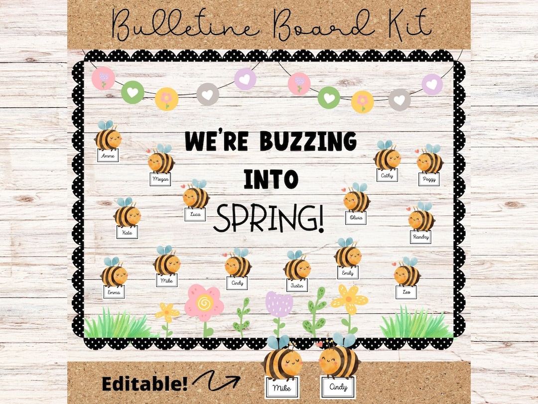Spring Bulletin Board Kit Bee Theme Classroom Decor Printable - Etsy