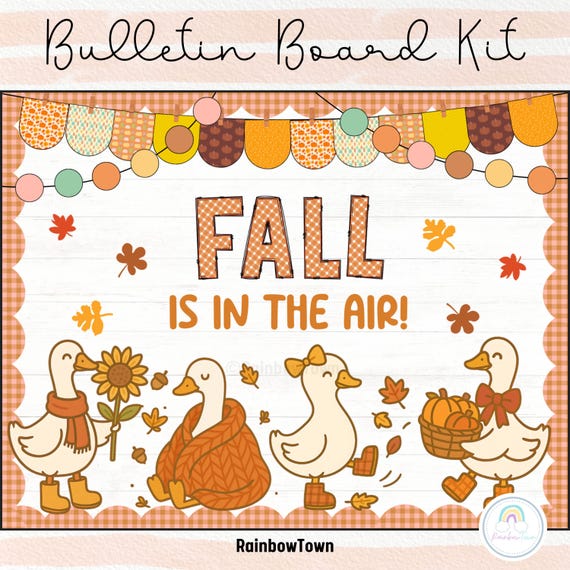 Fall Bulletin Board Kit Goose Autumn Classroom Decorations Printable