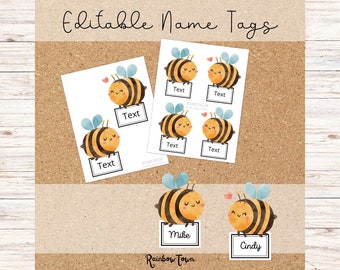 BEE Editable Name Tags Spring Summber Bulletin Board Decorations - Etsy