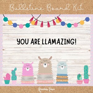 Llama Back to Shcool Bulletin Board Kit Spring Summer Classroom Decor ...