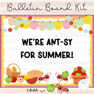 Summer Picnic Summer Bulletin Board Kit Christian Bulletin Board Classroom Decorations Printable