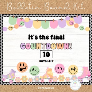 Retro Groovy End of Year Bulletin Board Kit (PNG and PDF)