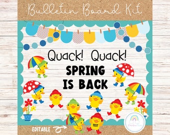Duck Spring Bulletin Board Classroom Decor Kit Printable