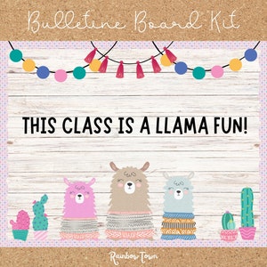 Llama Back to Shcool Bulletin Board Kit Spring Summer Classroom Decor ...