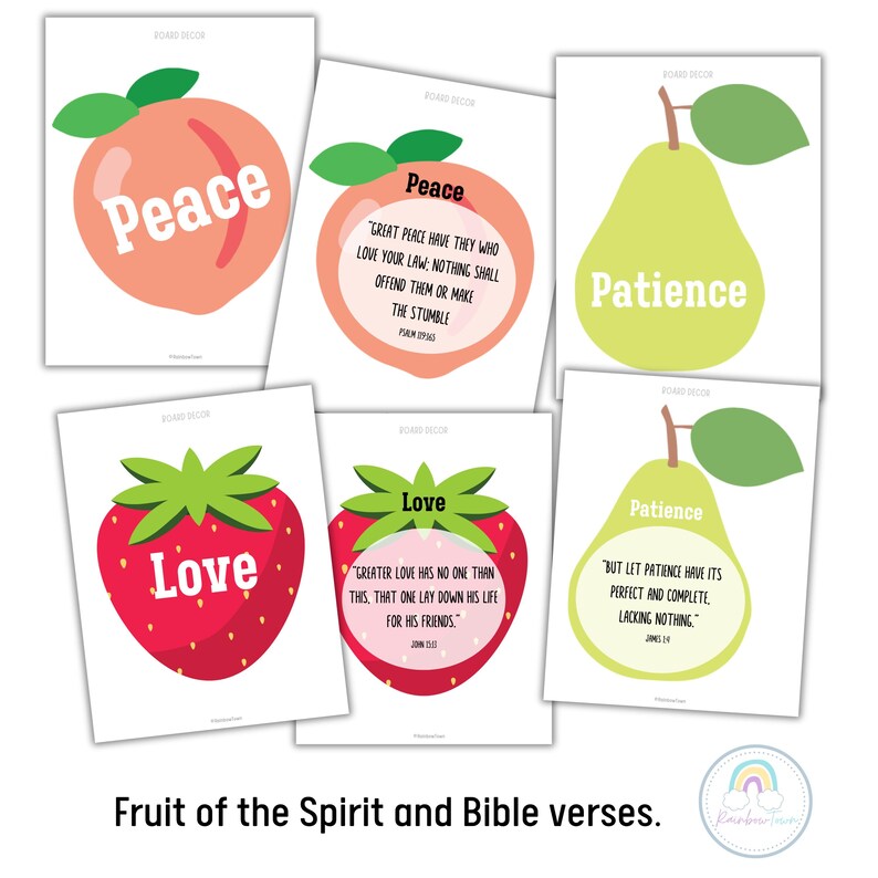 Back to School Bulletin Board Fruit of the Spirit Bible Verses ...
