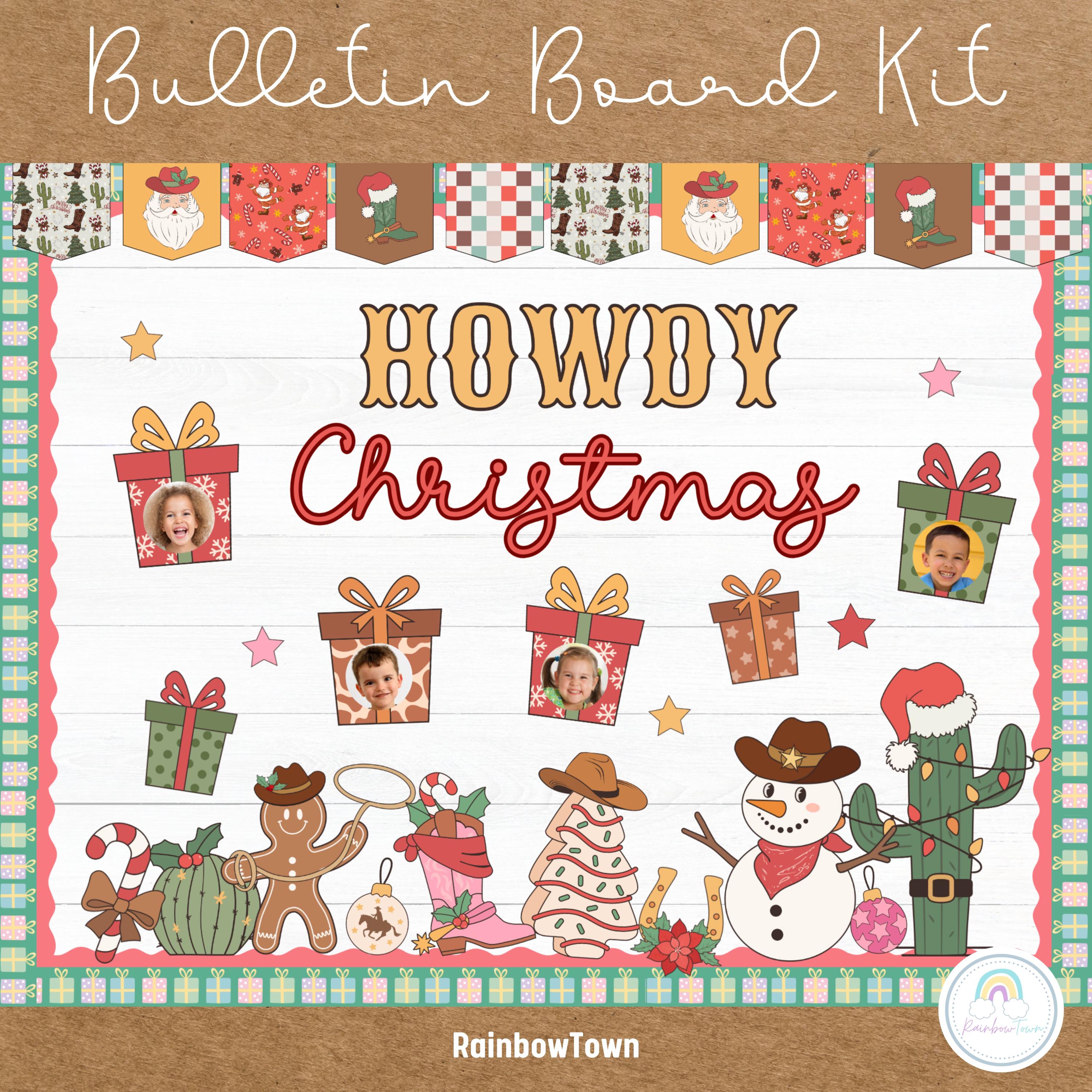 Cowboy Christmas Bulletin Board Kit | Holiday Classroom Decor ...
