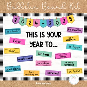 Back to School Bulletin Board Kit Beginning of the Year Classroom Decor Printable