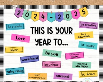Back to School Bulletin Board Kit Beginning of the Year Classroom Decor Printable
