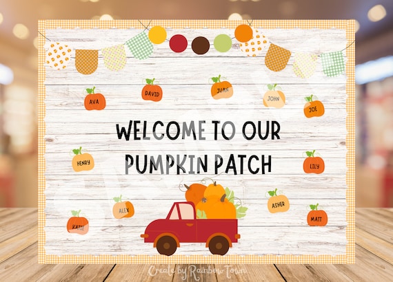Black & White Autumn Bulletin Board Set - 4FT Pumpkin Theme With Borders, Cutouts & Banner