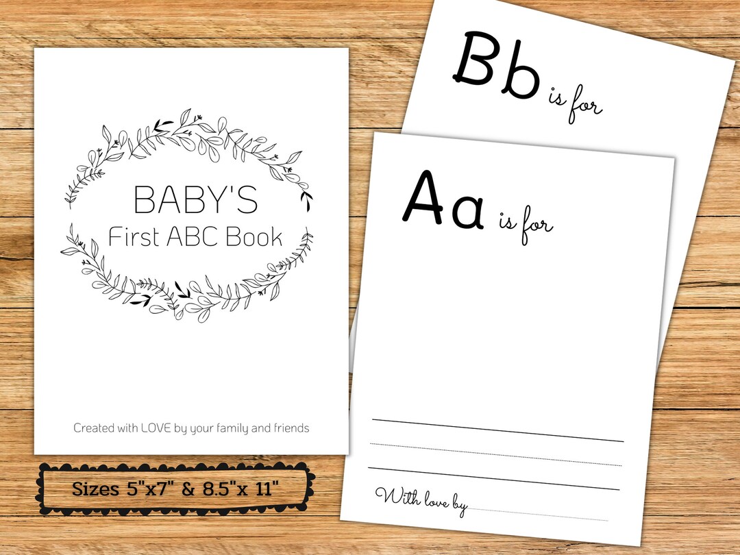 Baby 1st Alphabet Book Printable Baby Shower ABC Book Baby Shower Game ...
