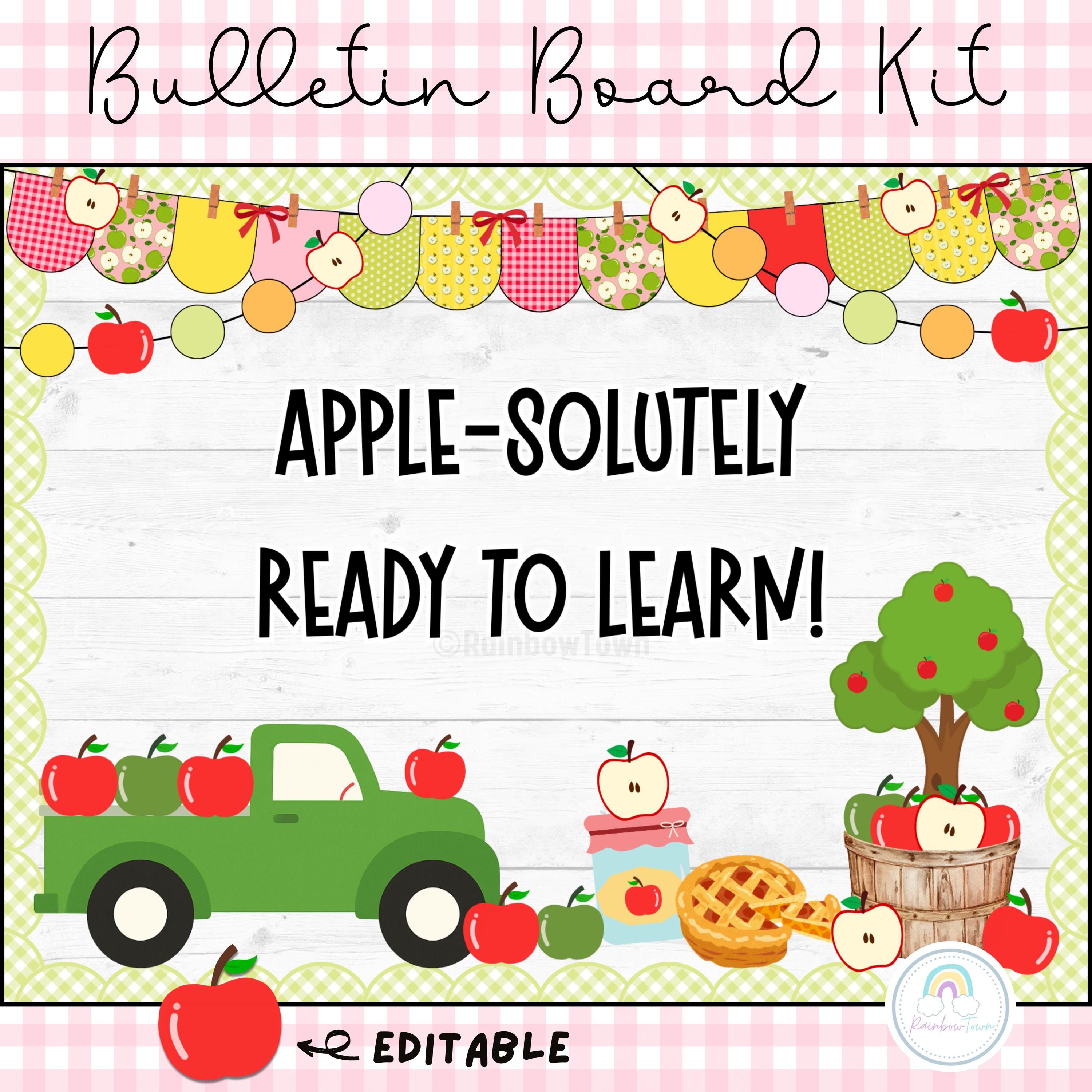 Back to School Bulletin Board Apple Theme Classroom Decor Editable - Etsy