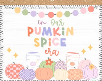 Fall Bulletin Board Pastel Pumpkin Spice Classroom Decor Printable