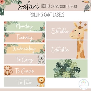 Safari Classroom Decor Bundle Boho Jungle Theme Decorations Printable ...