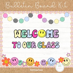 Back To School Bulletin Board Kit Groovy Retro 90s Classroom Decor Printable