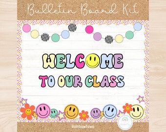 Back To School Bulletin Board Kit Groovy Retro 90s Classroom Decor Printable