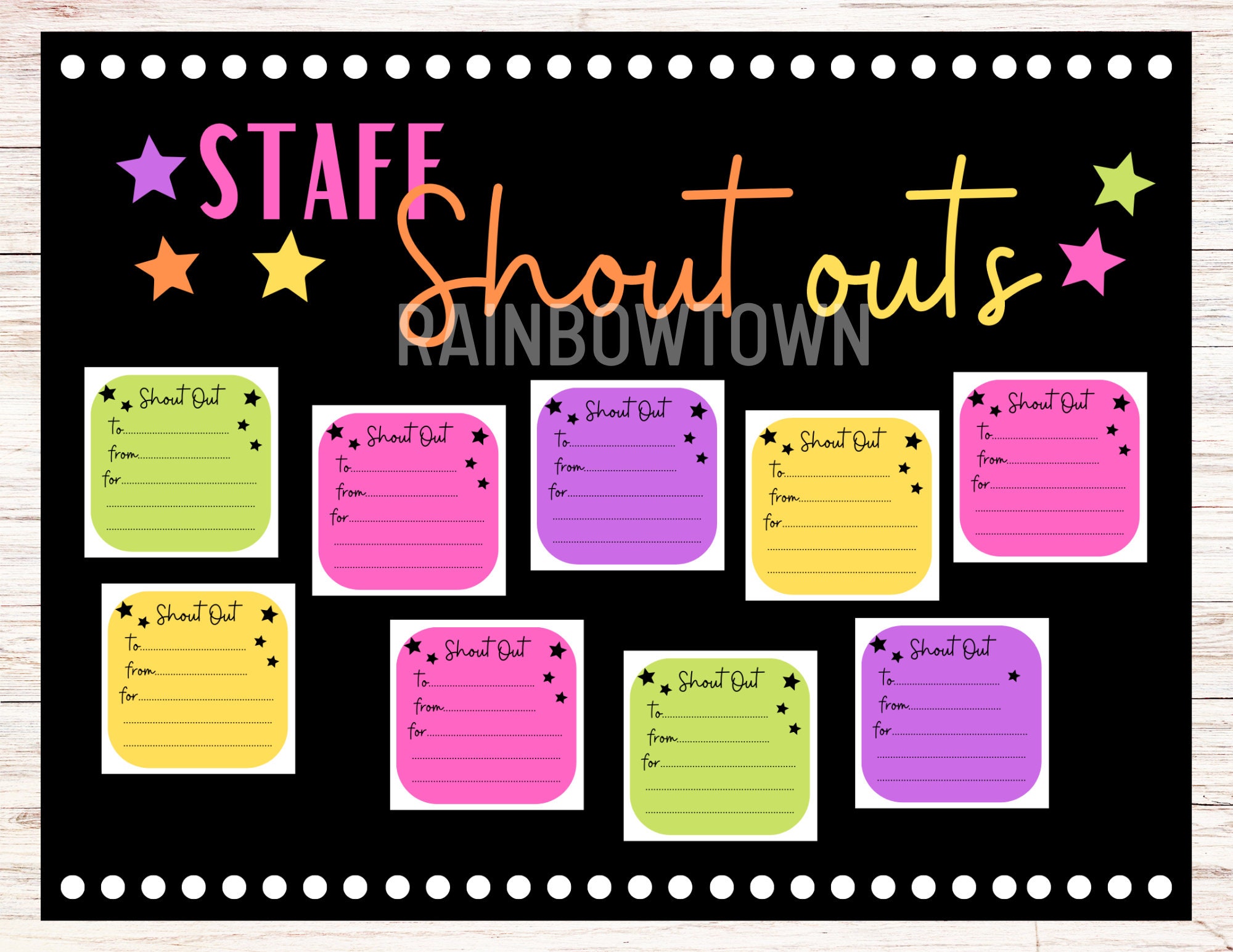 Shout Outs Bulletin Board Kit Staff Appreciation Shout Out Etsy Australia