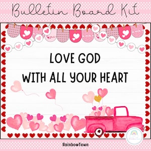 Valentine&#39;s Day Bulletin Board Christian Classroom Decor Printable