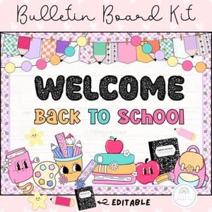 Back to School Bulletin Board Kit Classroom Door Decor Composition Notebook Classroom Decorations Editable