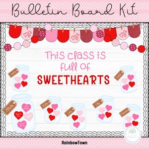 Valentine’s Day Bulletin Board Kindness Jar Door Decor Kit February Classroom Decor Printable