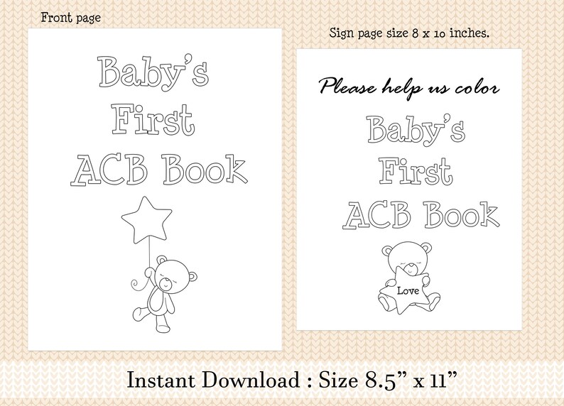 baby first abc book baby shower coloring pages baby first
