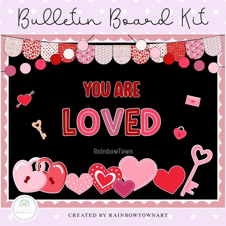 Valentines Day Bulletin Board Kit Kindness Heart Classroom Decor ...