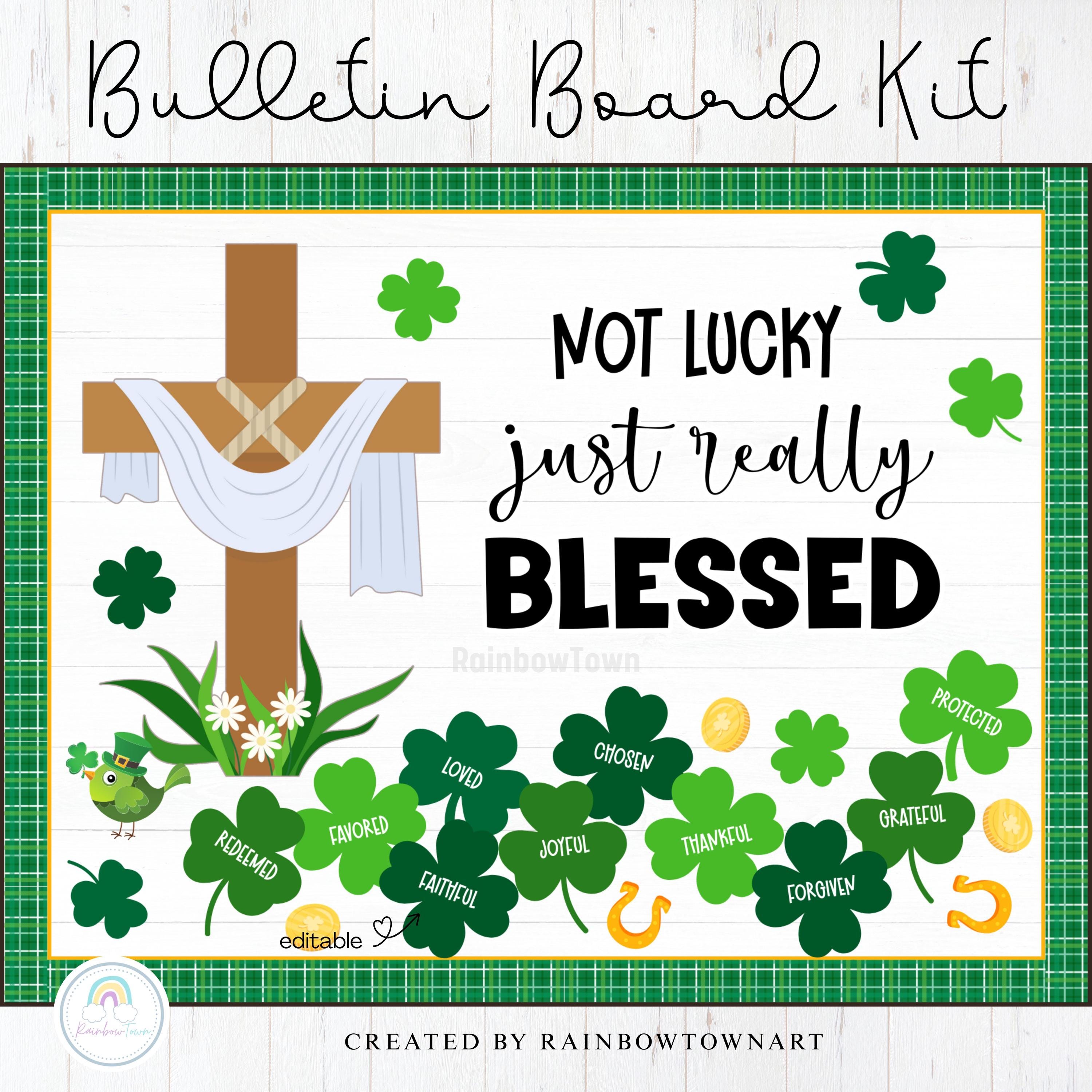 St. Patrick's Day Bulletin Board Kit Shamrock Classroom Door Decor ...