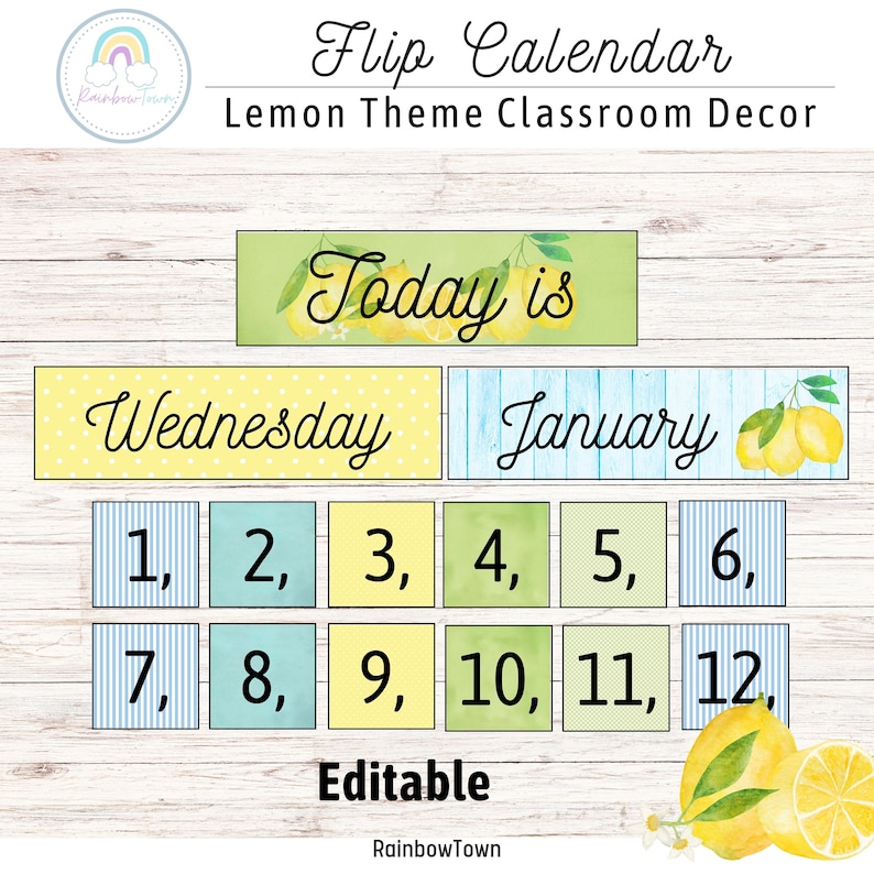 Lemon Classroom Decor Bundle Lemon Modern Farmhouse Classroom Etsy