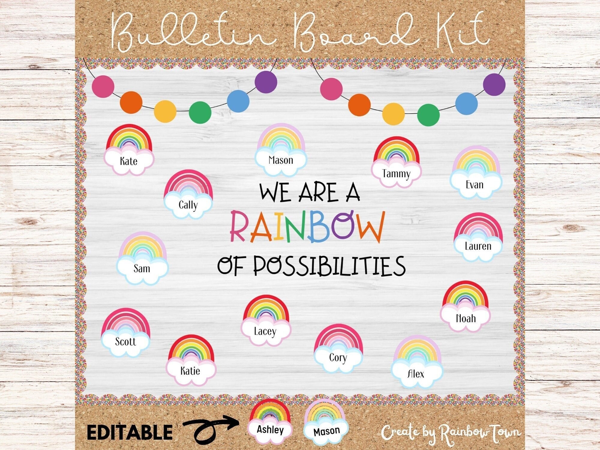 Rainbow of Possibilities Bulletin Board Kit: Classroom Decor (printable ...