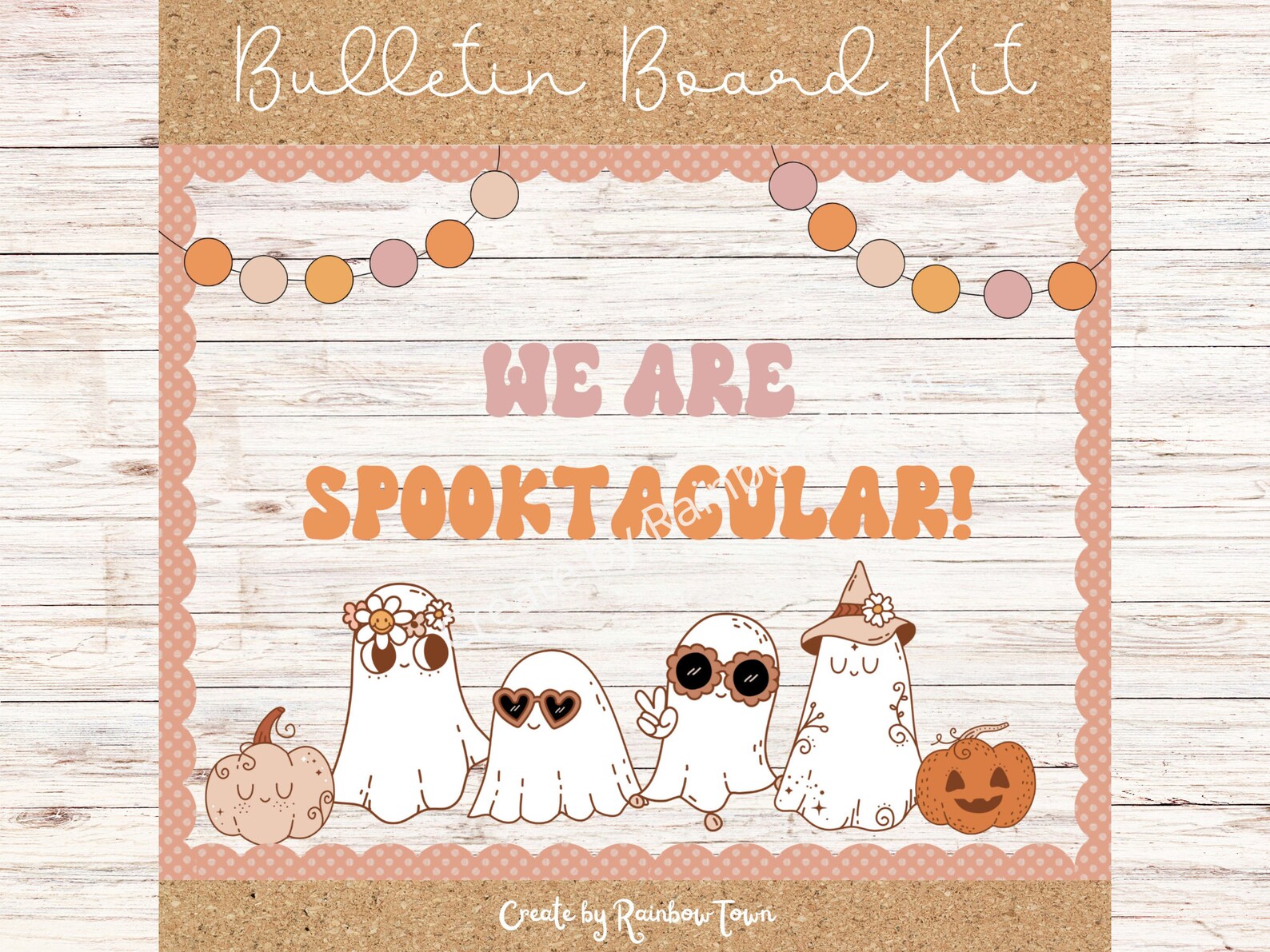 Halloween Bulletin Board Kit Groovy Boho Ghost Classroom Decor ...