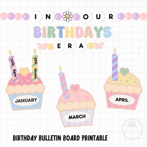 Cupcake Birthday Bulletin Board Kit: Groovy Classroom Decor Printable