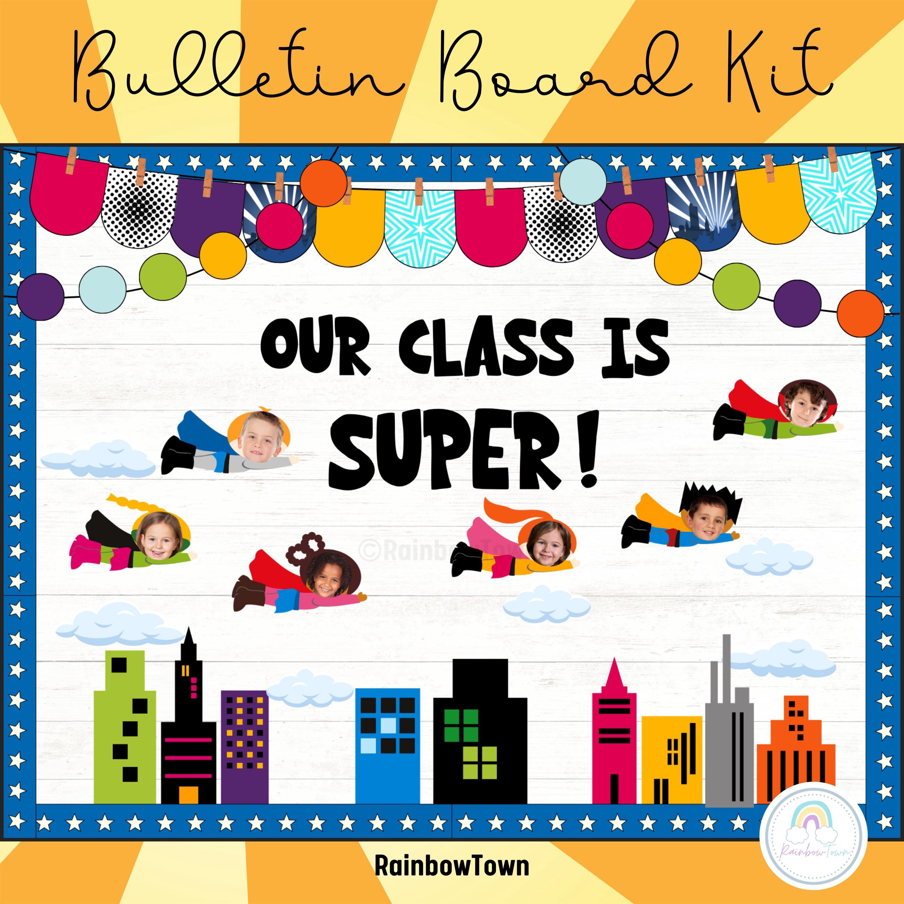 End of the Year Bulletin Board Kit Superhero Classroom Decor Printable ...