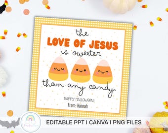 Halloween Candy Tags Religious Gift Tags Printable & Editable