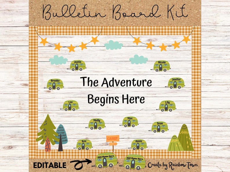Adventure Awaits Bulletin Board Back to School Camping Theme Etsy