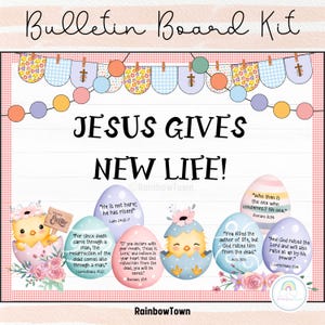 Easter Bulletin Board Easter Eggs Christian Classroom Decor Church Bulletin Board Decor Printable
