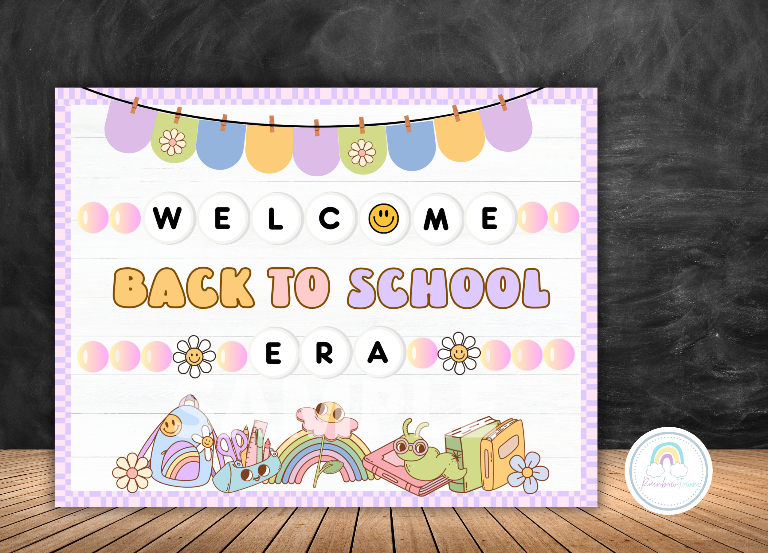 Back to School Bulletin Board Groovy Classroom Decorations Printable - Etsy