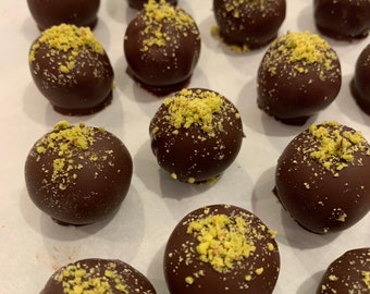 Chocolate covered Marzipan .