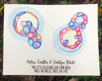 Custom Multiple Embryo Watercolor