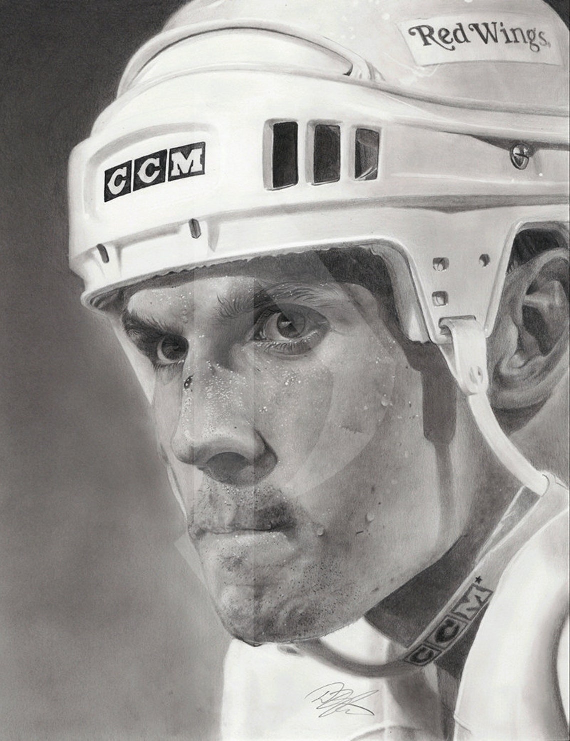 Steve Yzerman Drawing Print 10.75x13.75 Detroit Red | Etsy