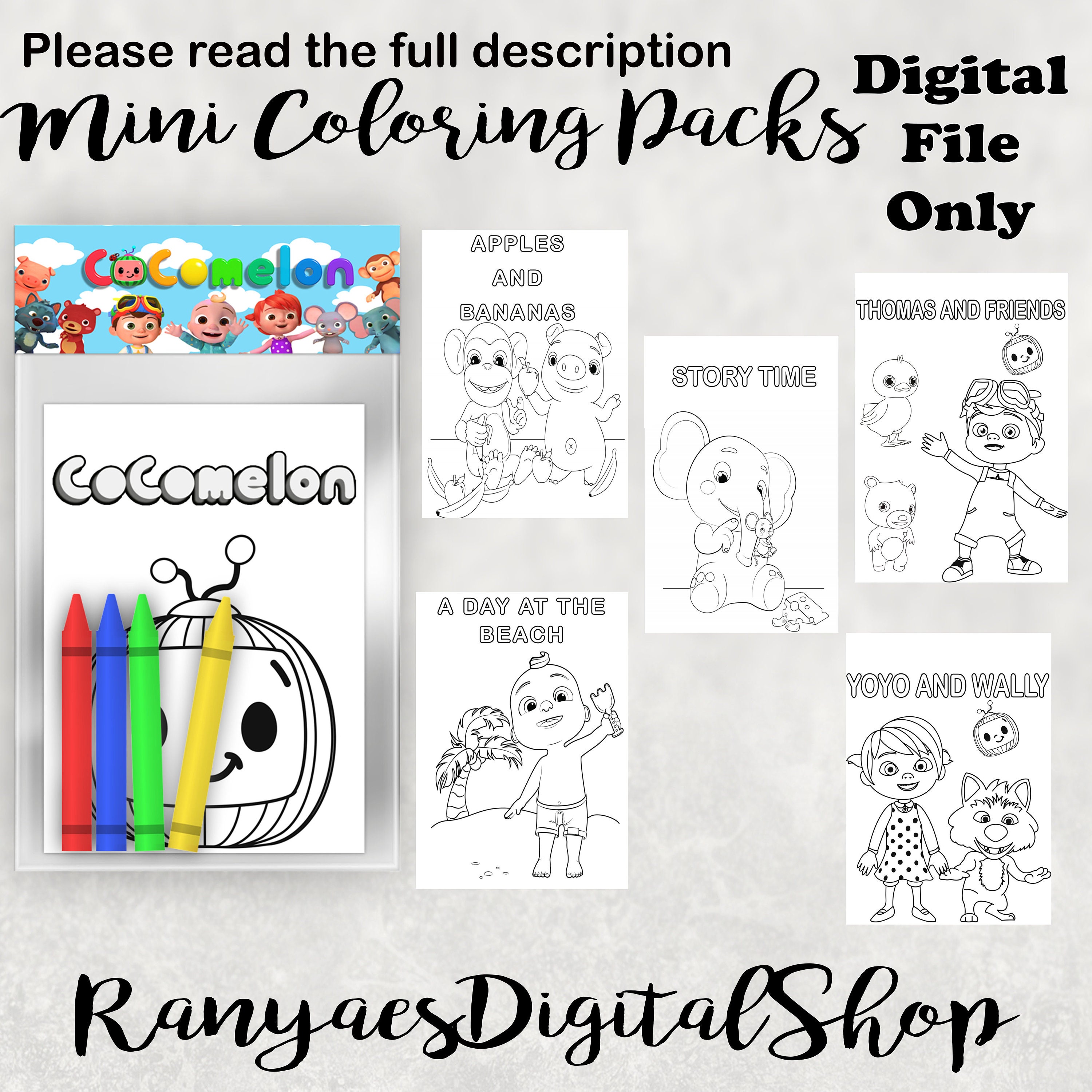 Cocomelon Mini Coloring Book Pack Cocomelon Party Favors Etsy