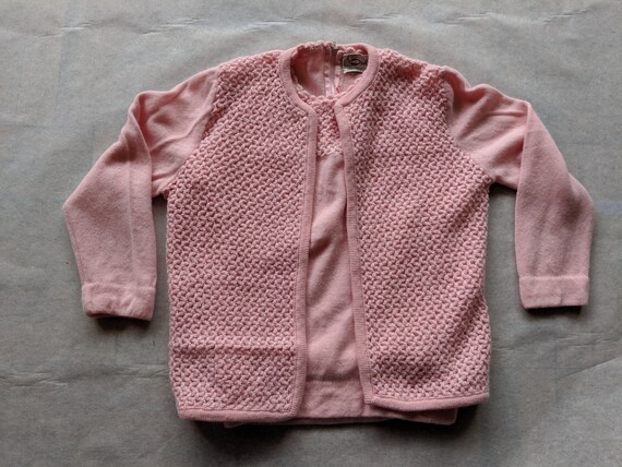 Vintage PINK DALTON 100% cashmere crochet sweater
